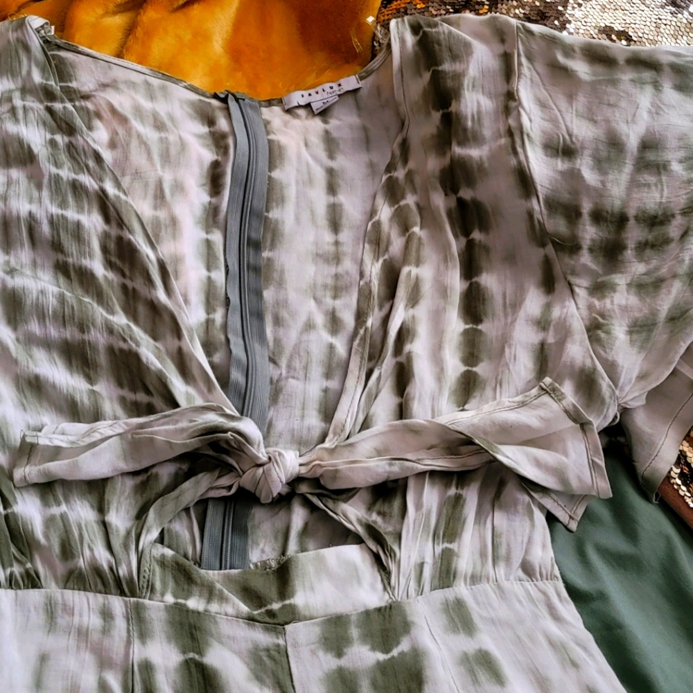 Sage green tie-dye jumpsuit
